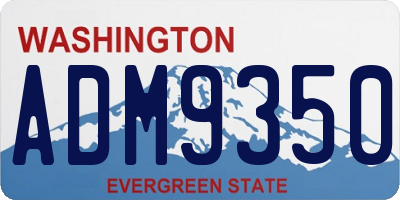 WA license plate ADM9350