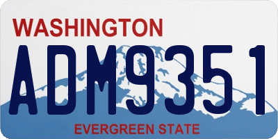 WA license plate ADM9351