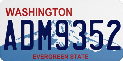 WA license plate ADM9352