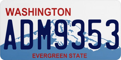 WA license plate ADM9353