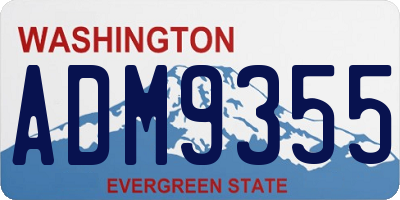 WA license plate ADM9355