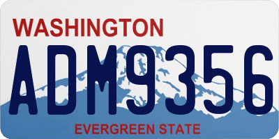 WA license plate ADM9356