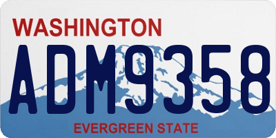 WA license plate ADM9358