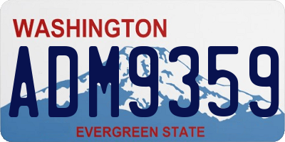 WA license plate ADM9359