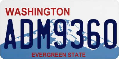WA license plate ADM9360