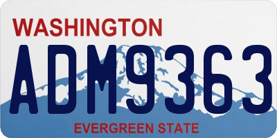 WA license plate ADM9363