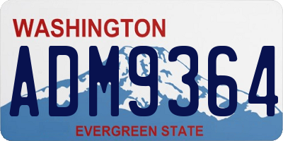 WA license plate ADM9364