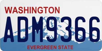 WA license plate ADM9366