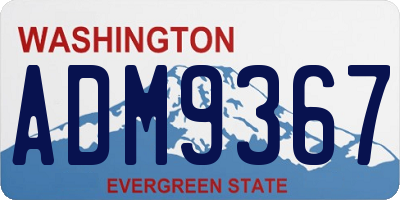 WA license plate ADM9367