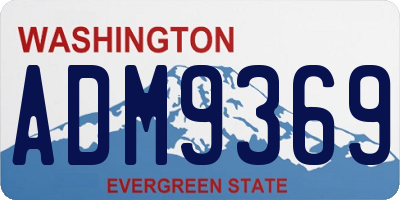WA license plate ADM9369