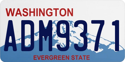 WA license plate ADM9371