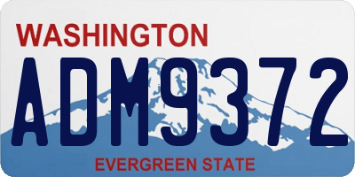 WA license plate ADM9372