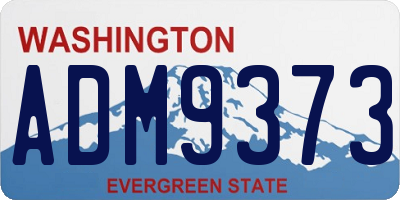 WA license plate ADM9373