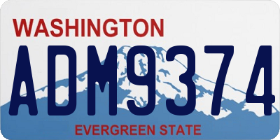 WA license plate ADM9374