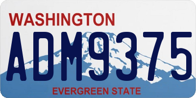 WA license plate ADM9375