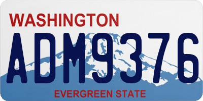 WA license plate ADM9376