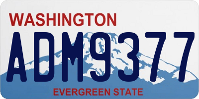 WA license plate ADM9377