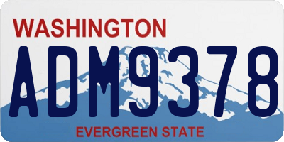 WA license plate ADM9378