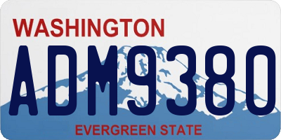 WA license plate ADM9380