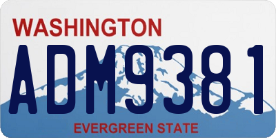 WA license plate ADM9381