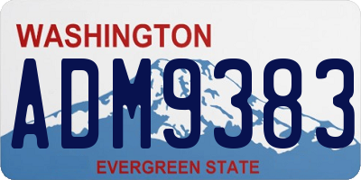 WA license plate ADM9383