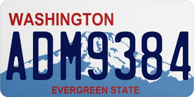 WA license plate ADM9384