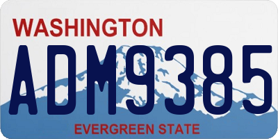 WA license plate ADM9385
