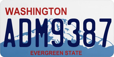 WA license plate ADM9387