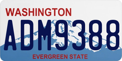 WA license plate ADM9388