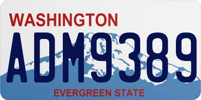 WA license plate ADM9389