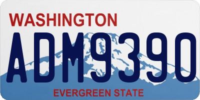 WA license plate ADM9390
