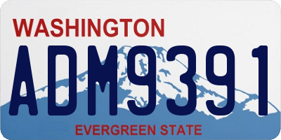 WA license plate ADM9391