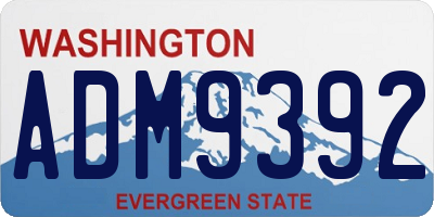 WA license plate ADM9392