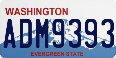 WA license plate ADM9393