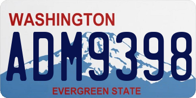 WA license plate ADM9398