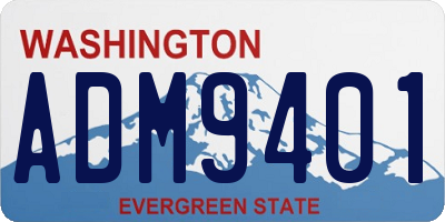 WA license plate ADM9401