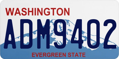 WA license plate ADM9402