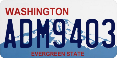 WA license plate ADM9403