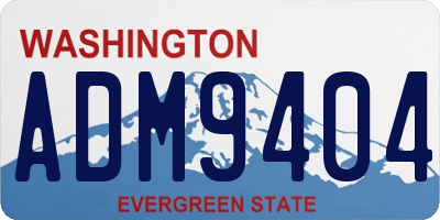 WA license plate ADM9404