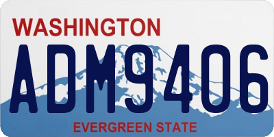 WA license plate ADM9406