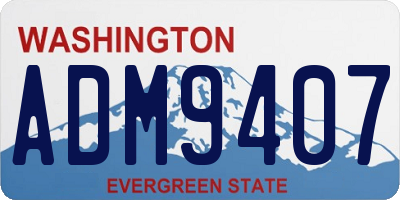 WA license plate ADM9407