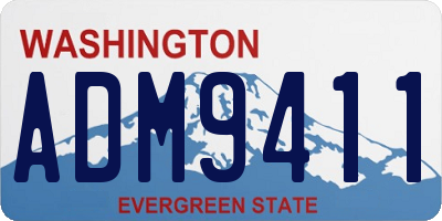 WA license plate ADM9411