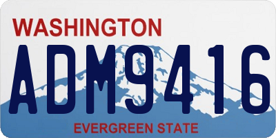 WA license plate ADM9416