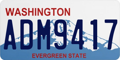 WA license plate ADM9417