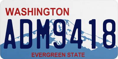 WA license plate ADM9418