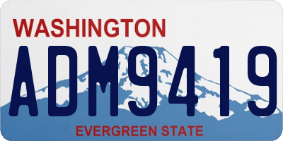 WA license plate ADM9419