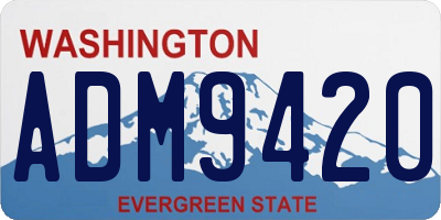 WA license plate ADM9420