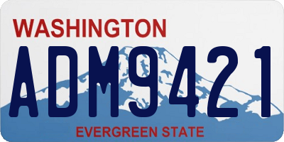 WA license plate ADM9421