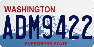 WA license plate ADM9422