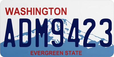 WA license plate ADM9423